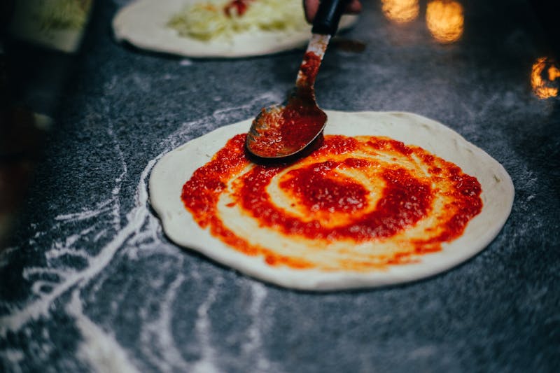 Buffalo Ranch pizza with tangy buffalo sauce and cool ranch drizzle