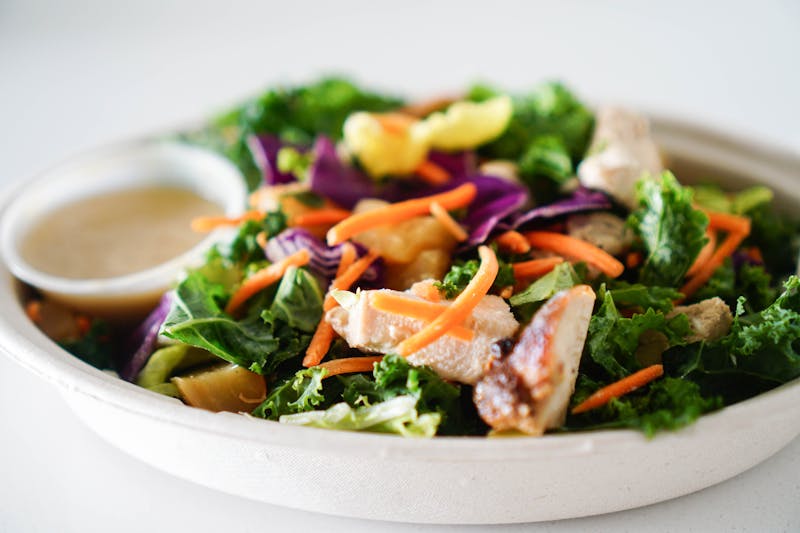 Ranch Garden Salad tossed with house ranch dressing and fresh vegetables